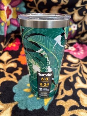 NEW tervis Tropical Leaf Pattern Tumbler - Dorothy Draper collection